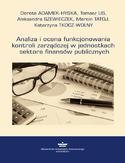 Ebook Analiza i ocena funkcjonowania kontroli zarządczej w jednostkach sektora finansów publicznych