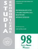 Ebook Demograficzne uwarunkowania rozwoju społecznego. SE 98