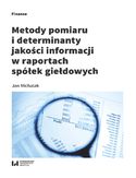 Ebook Metody pomiaru i determinant jakości informacji w raportach spółek giełdowych