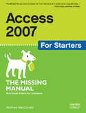 Ebook Access 2007 for Starters: The Missing Manual. The Missing Manual