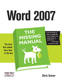Ebook Word 2007: The Missing Manual. The Missing Manual